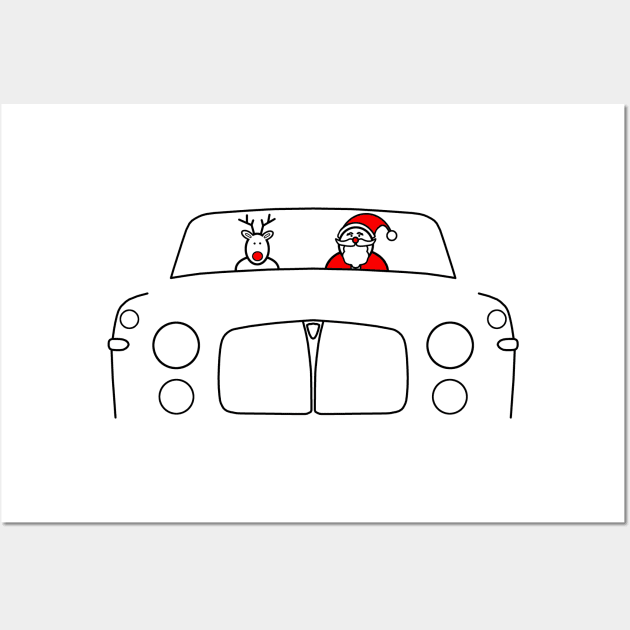 Rover P5 classic British car Christmas special edition Wall Art by soitwouldseem